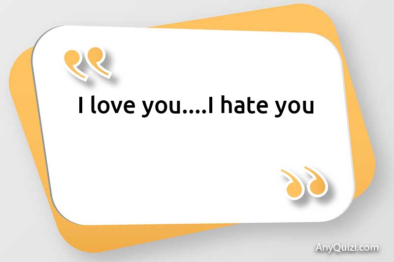  I love you...I hate you